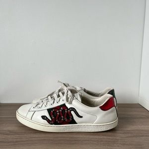 Gucci Shoes Snake White Men's Sneakers USED *